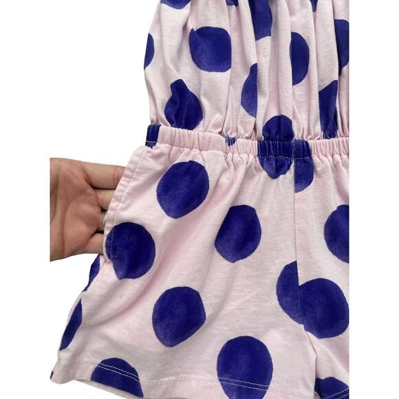 Tea Collection Pink Polka Dot Smocked Romper 6 - Picture 7 of 8